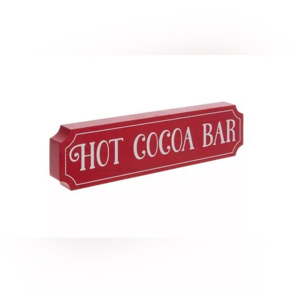 Hot Cocoa Bar Wood Decor Red Hot Cocoa Bar Sign - Picture 3 of 4